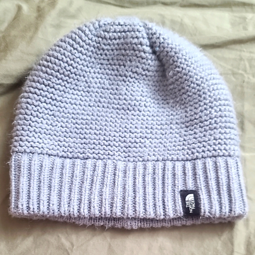 The North Face Womens Gray Knit Acrylic Beanie